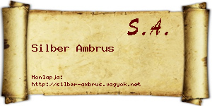 Silber Ambrus névjegykártya